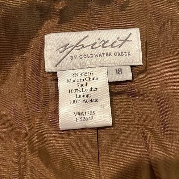 Spirit By Coldwater Creek Metallic Gold Leather Vest, Size 18 - Picture 5 of 8